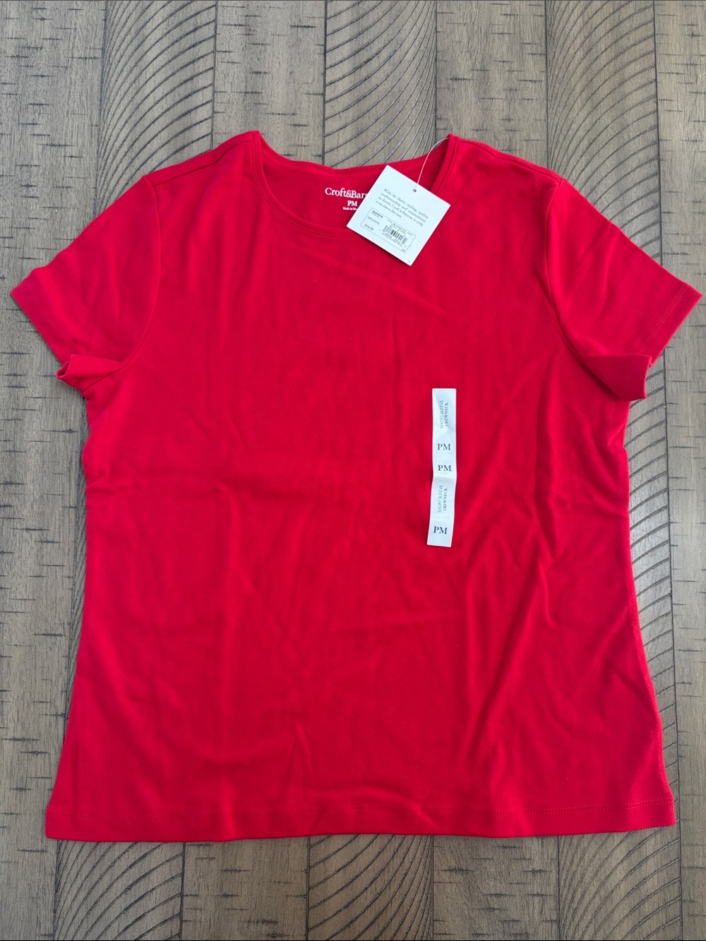 croft & barrow Red Short Sleeve Crewneck Tee